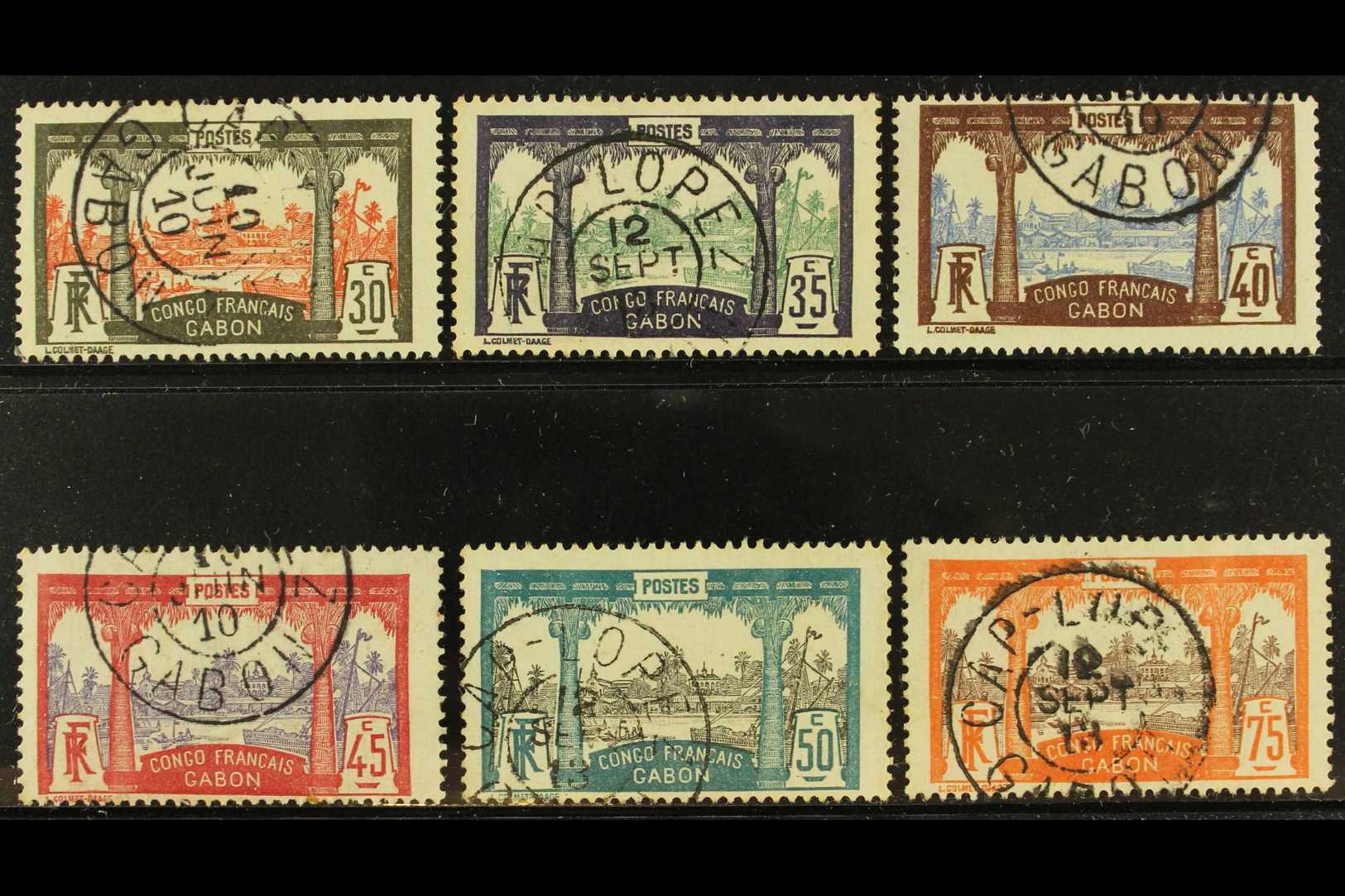 GABON 1910 30c To 75c 'Congo Francais Gabon' Set (Yvert 40/45, SG 40/45), Fine Cds Used. (6 Stamps) For More Images, Ple - Sonstige & Ohne Zuordnung