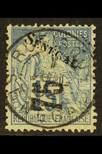 SENEGAL 1892 "75" On 15c Blue, Yv 6, Superb Used, Signed Brun. For More Images, Please Visit Http://www.sandafayre.com/i - Autres & Non Classés