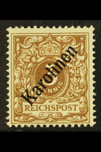 CAROLINE ISLANDS 1899 3pf Grey-brown Overprint Type I (Michel 1 I, SG 1), Fine Mint, Very Fresh. For More Images, Please - Other & Unclassified