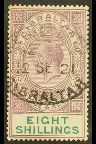 1912-24 KGV 8s Dull Purple And Green, SG 84, Very Fine Used With Fully Dated Registered Oval Cancel. For More Images, Pl - Gibraltar