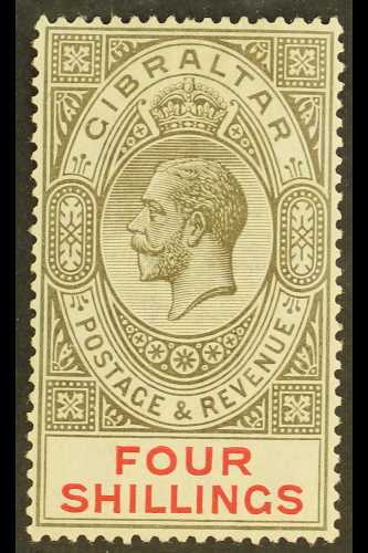 1921-27 (wmk Mult Script CA) 4s Black And Carmine, SG 100, Very Fine Mint. For More Images, Please Visit Http://www.sand - Gibilterra