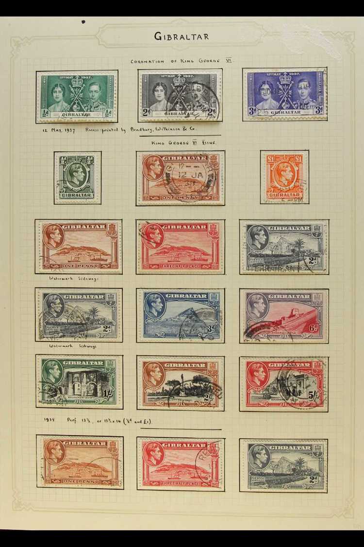 1937-70 VERY FINE USED COLLECTION Neatly Presented On Written Up Album Pages. We See A Highly Complete KGVI Collection W - Gibraltar