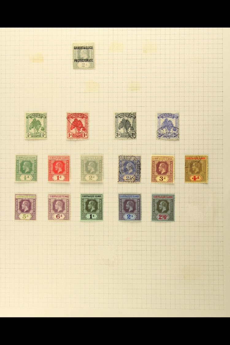 1911-75 MINT & USED COLLECTION Includes 1911 2d Grey Mint & 1911 Pandanus Pine Set Most Used, 1912-24 Mostly Very Fine M - Gilbert- En Ellice-eilanden (...-1979)