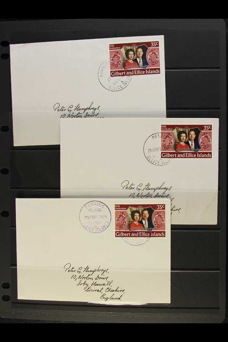 1937-1969 COVERS COLLECTION A Delightful Selection That Includes 1937 Coronation Sets On Cover, 1973 Silver Wedding 35c  - Gilbert & Ellice Islands (...-1979)