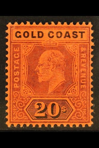 1902 20s Purple And Black On Red, SG 48, Very Fine Mint.  For More Images, Please Visit Http://www.sandafayre.com/itemde - Gold Coast (...-1957)