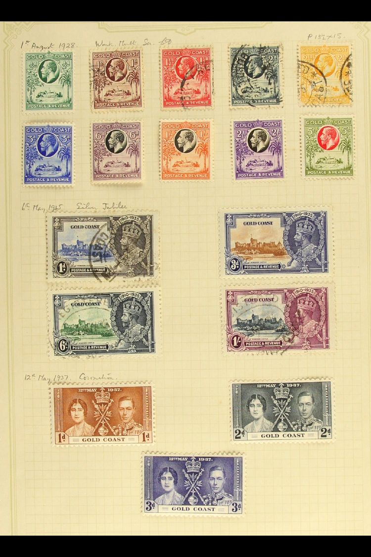 1928-54 ALL DIFFERENT Mint Or Used Collection On Old Album Pages, Includes 1928 Set With 3d To 5s Mint, 1935 Jubilee Set - Costa De Oro (...-1957)