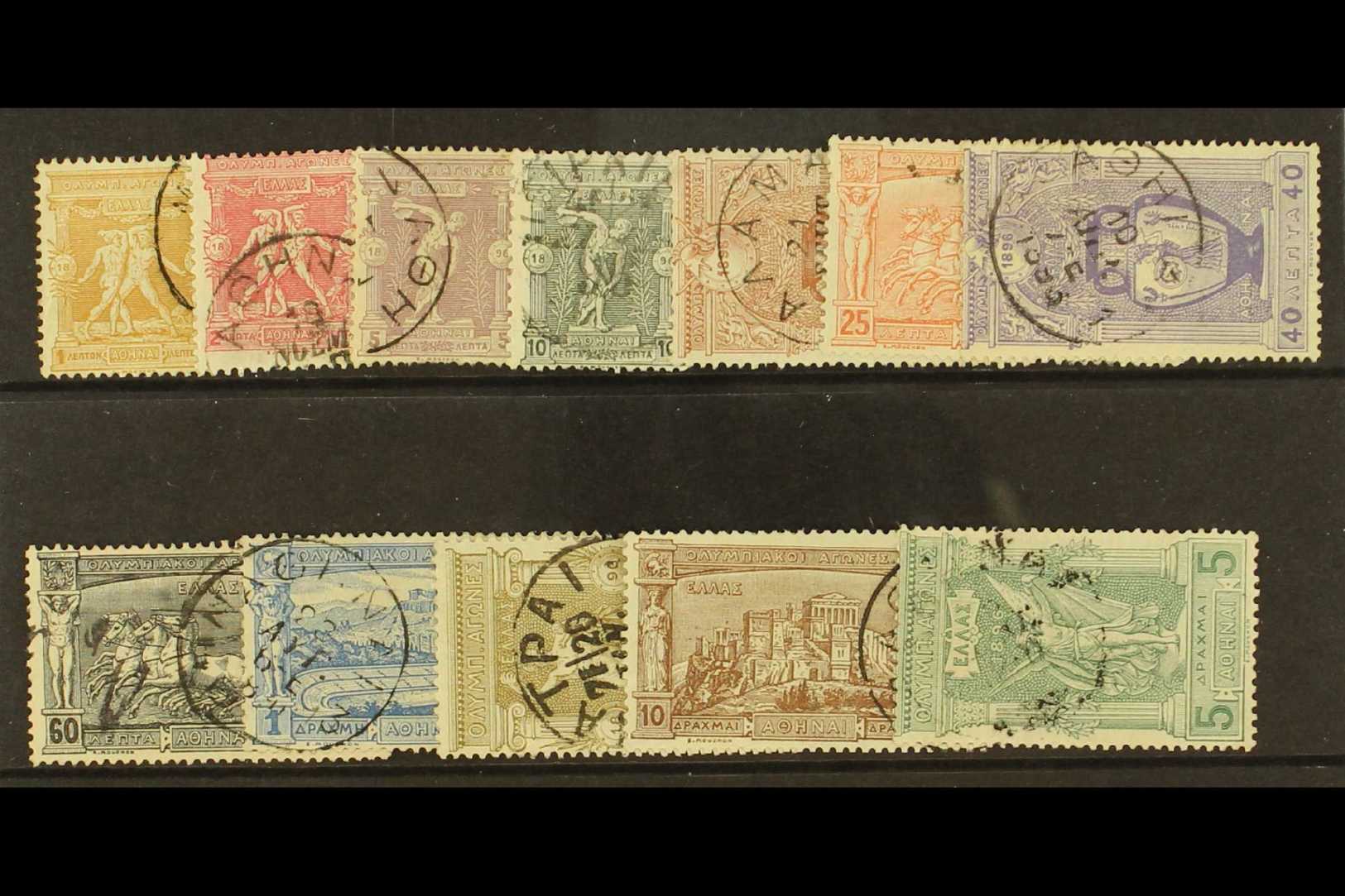 1896 First Olympic Games Set, SG 110/121, Mi. 96/107, Fine Used, The Top Two Values Signed. (12) For More Images, Please - Autres & Non Classés