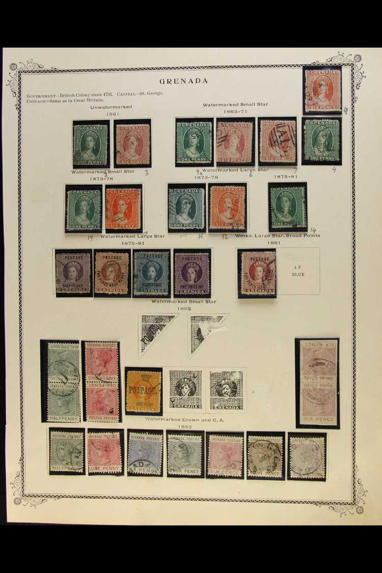 1861-1898 ATTRACTIVE FINE USED COLLECTION In Hingeless Mounts On Leaves, All Different, Inc 1861-62 1d & 6d, 1863-71 1d  - Grenade (...-1974)