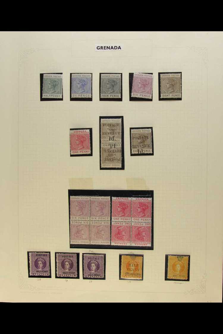 1881-1891 FINE MINT COLLECTION In Hingeless Mounts On Album Page. With 1881 ½d Mauves (3 Shades); 1883 Set To 8d (less 1 - Grenade (...-1974)