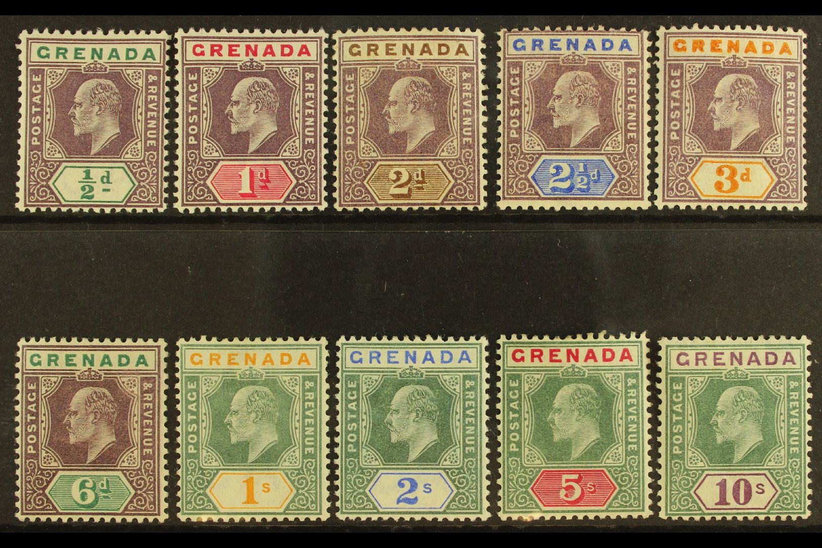 1902 1902 Complete Definitive Set, SG 57/66, Fine Mint. (10 Stamps) For More Images, Please Visit Http://www.sandafayre. - Grenade (...-1974)