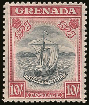 1938-50 10s Slate Blue & Bright Carmine, Perf 12 (Narrow Frame), SG 163c, Very Fine Mint For More Images, Please Visit H - Grenada (...-1974)