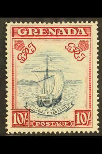 1938-50 10s Slate Blue And Carmine Lake, Wide Printing, Perf 14, SG 163d, Very Fine Mint. For More Images, Please Visit  - Grenade (...-1974)
