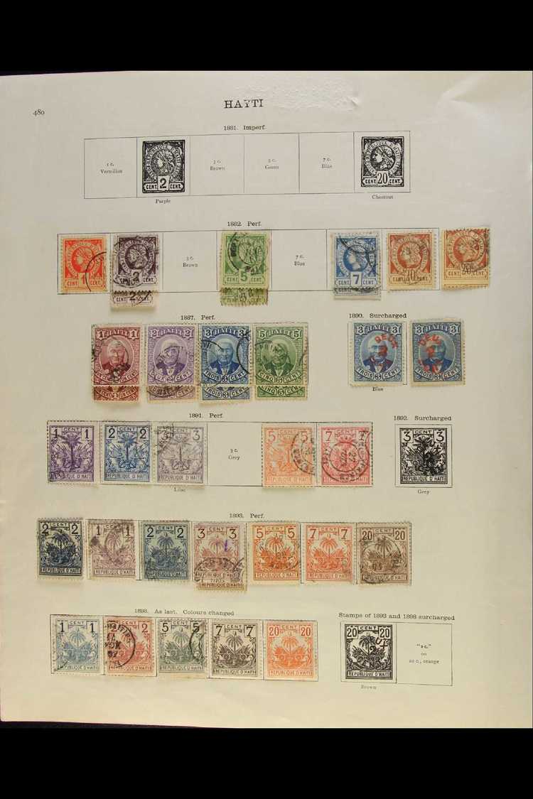 1882-1935 OLD COLLECTION On Pages, Mint & Used Stamps, Inc Various Surcharges & Handstamps Etc. (approx 195 Stamps) For  - Haïti