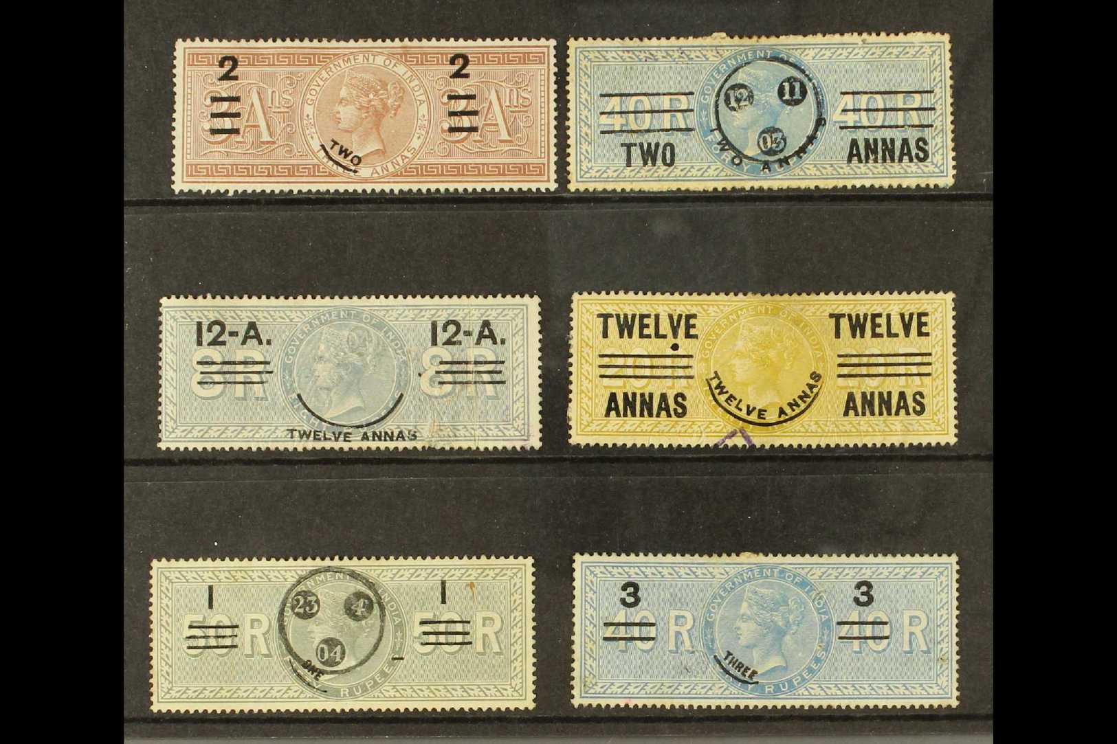 REVENUES 1903 Special Adhesives Complete Set, Barefoot 50/55, Used With Light Embossed Cancels, Unusual. (6 Stamps) For  - Andere & Zonder Classificatie