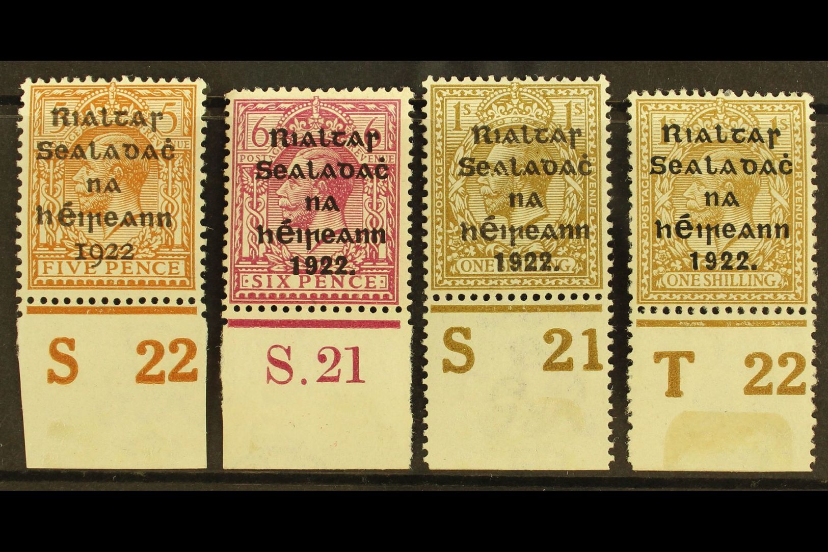 1922-23 CONTROLS Dollard 5d "S22", Thom 6d "S21", 1s "S21" (perf), Thom Wide 1s "T22" (perf, Light Crease), Fresh Mint.  - Autres & Non Classés