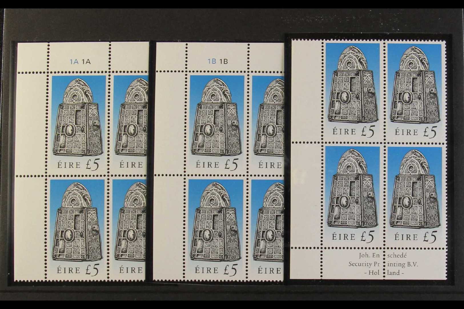 1990-7 IRISH HERITAGE & TREASURES - CYLINDER, GUTTER & IMPRINT BLOCKS Includes Basic Set Of 22 Cyl 1A, 1B & Imprint Bloc - Autres & Non Classés