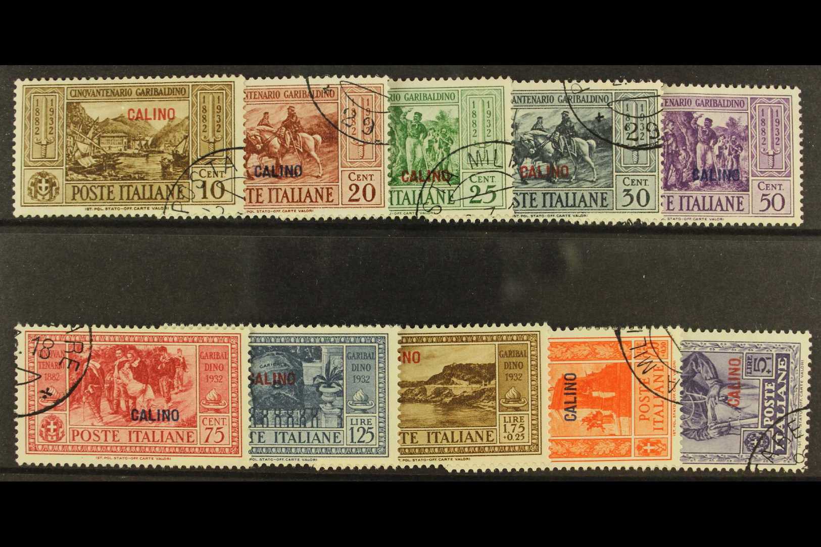 DODECANESE ISLANDS CALINO 1932 Garibaldi Set, SG 89/98, Sassone S.47, Very Fine Used (10). For More Images, Please Visit - Andere & Zonder Classificatie