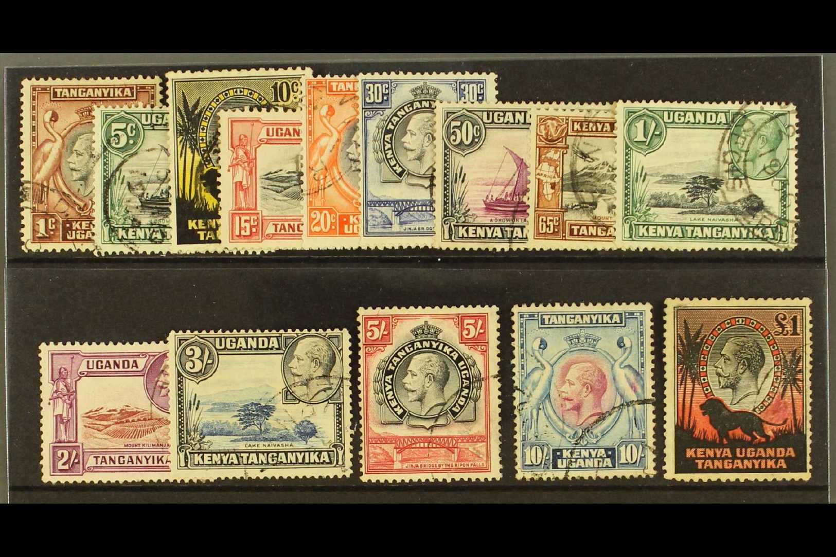 1935-37 Complete King George V Pictorial Set, SG 110/123, Used, The £1 With Corner Fault. (14 Stamps)  For More Images,  - Vide