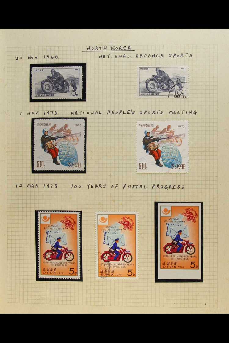 1966-2013 MOTORCYCLE TOPICAL COLLECTION An Interesting Collection Of Stamps, Sheetlets, Postal Stationery Items, Covers  - Korea, North