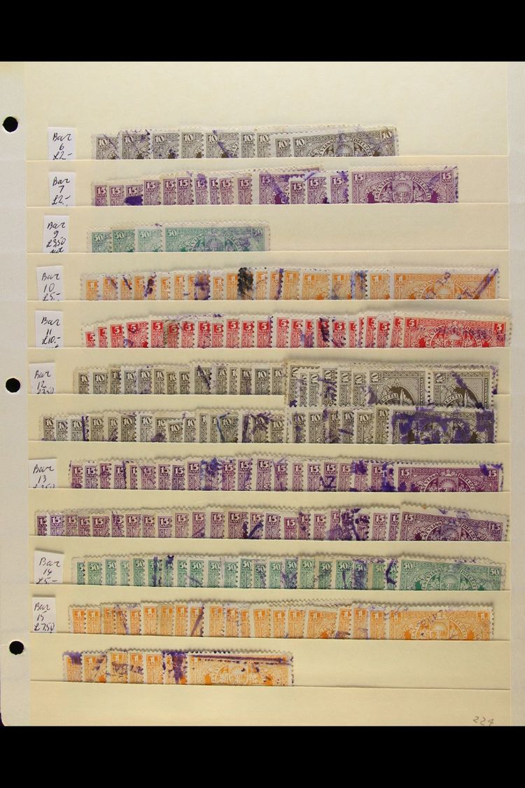 RAILWAY STAMPS 1923-1928 Used Accumulation Of Local Railway Stamps Presented On Stock Pages, Inc 1923 Wmk Lines Values T - Lettonie