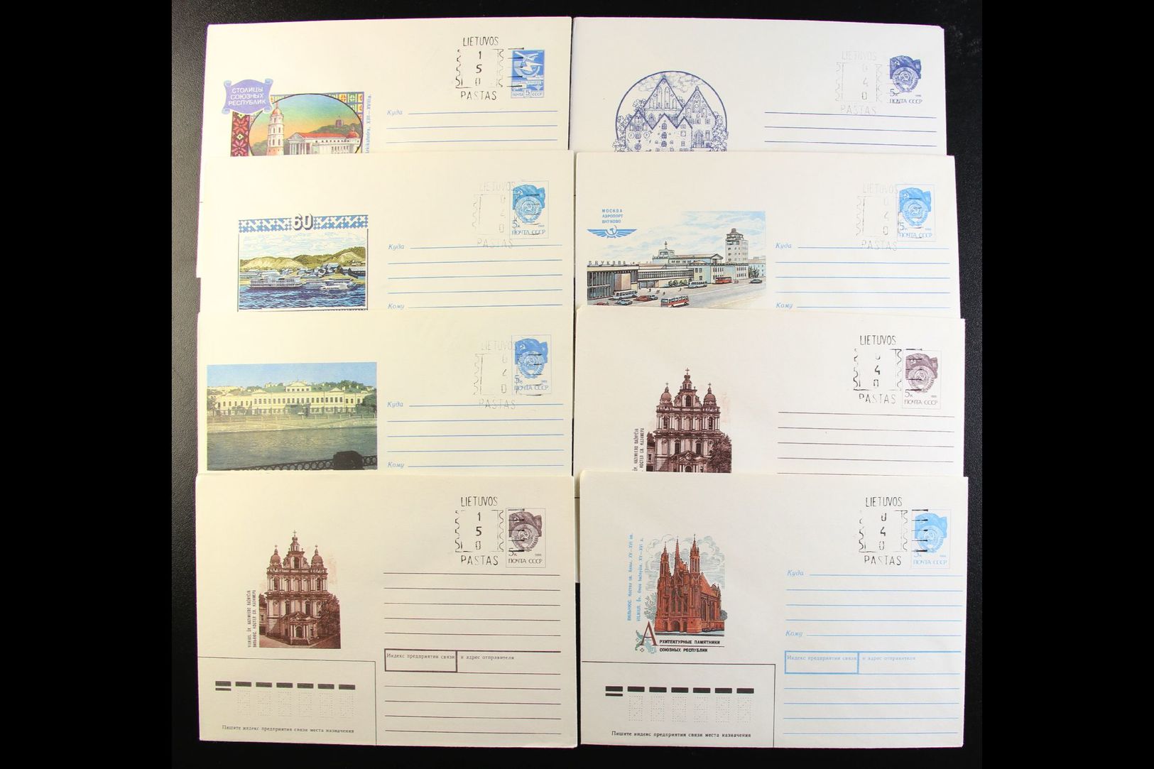 1990 PROVISIONAL SURCHARGES. All Different Collection Of Russian Postal Stationery Illustrated 5k, 7k & 50k Envelopes Wi - Litouwen