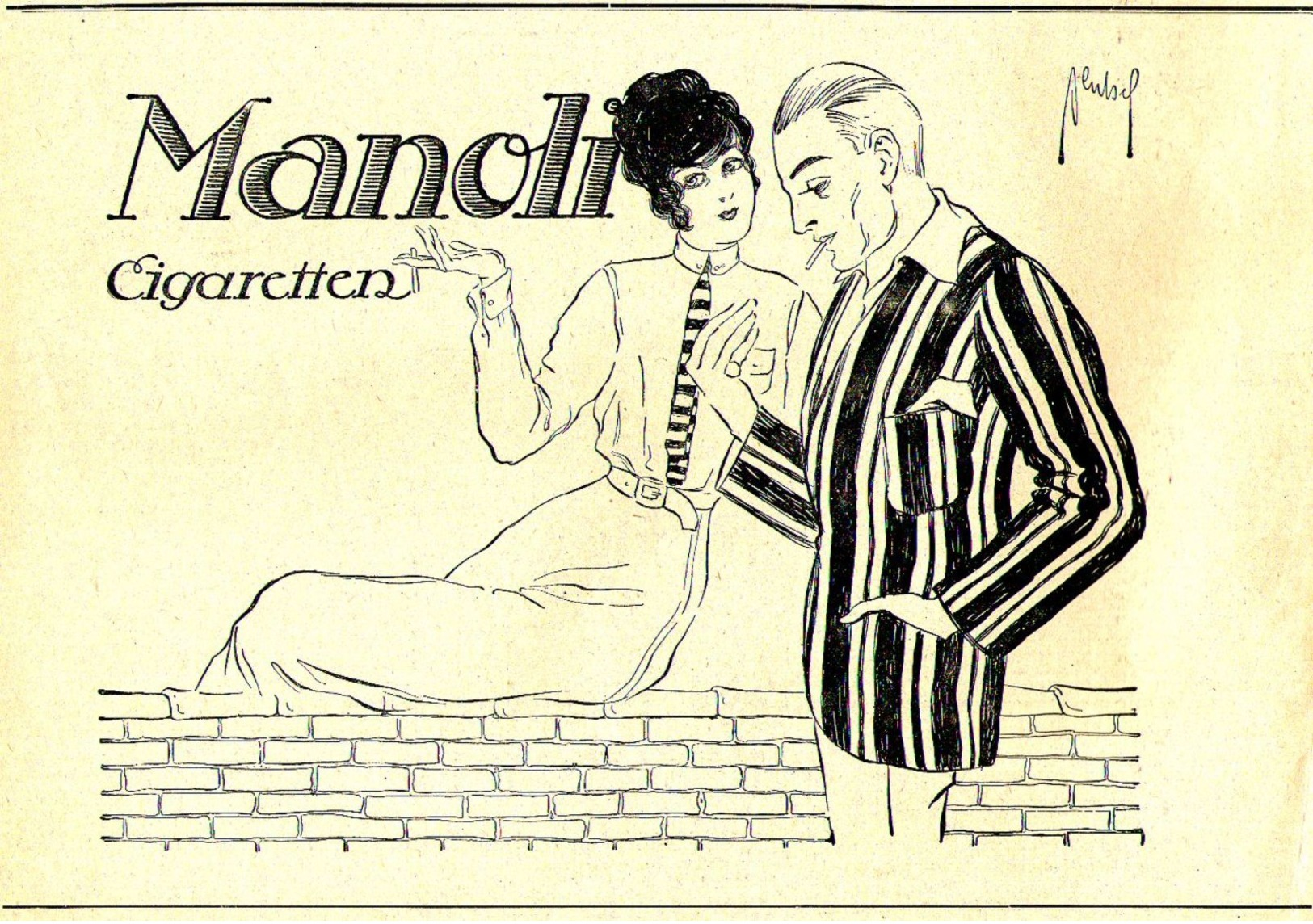 Original-Werbung/ Anzeige 1913 - MANOLI CIGARETTEN - Ca. 220 X 150 Mm - Werbung