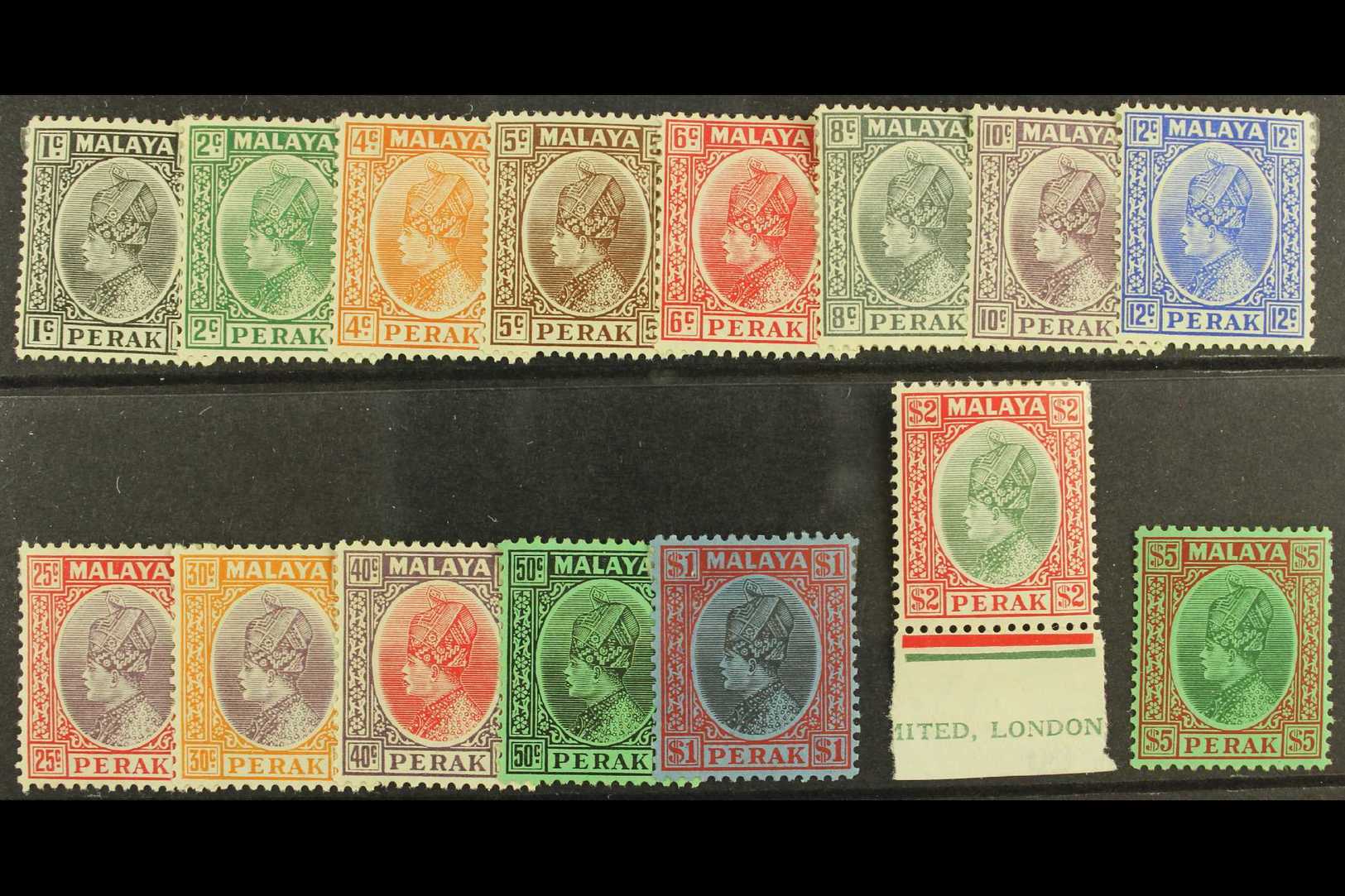 PERAK 1935-37 Complete Set, SG 88/102, Fine Mint. (15) For More Images, Please Visit Http://www.sandafayre.com/itemdetai - Autres & Non Classés