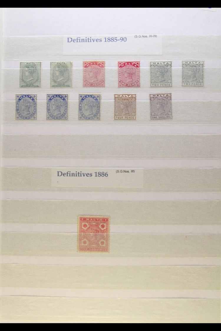 1885-1914 DELIGHTFUL MINT COLLECTION With 1885-90 Set, Plus Some Shades Including 1d Rose; 1886 5s Rose; 1899-1901 Picto - Malta (...-1964)