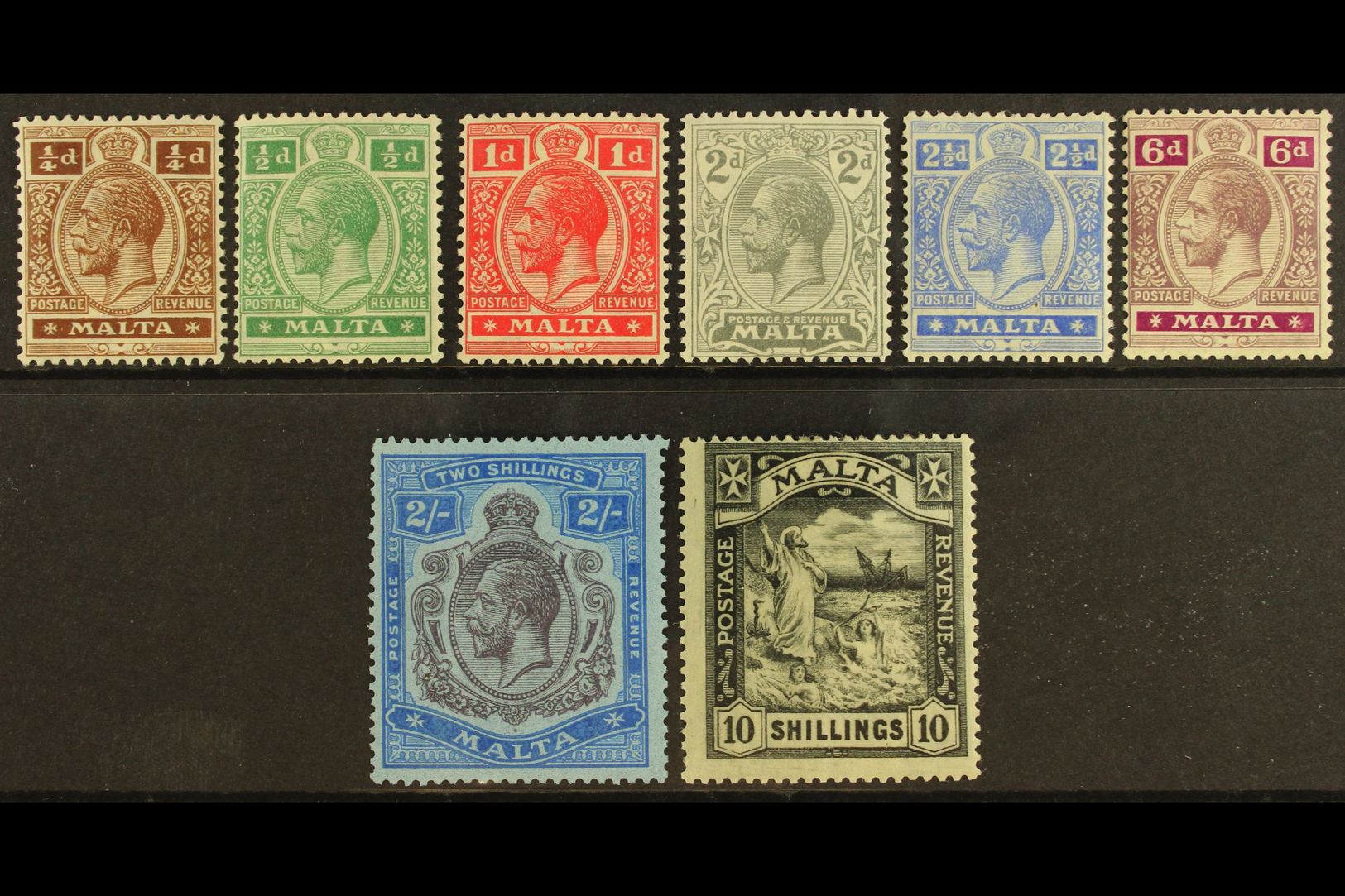 1921-22 Complete Definitive Set, SG 97/104, Fine Mint (8 Stamps) For More Images, Please Visit Http://www.sandafayre.com - Malte (...-1964)