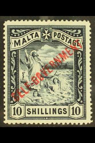 1922 10s Blue-black, Wmk CC, Ovptd "Self Government", SG 105, Very Fine And Fresh Mint. For More Images, Please Visit Ht - Malta (...-1964)