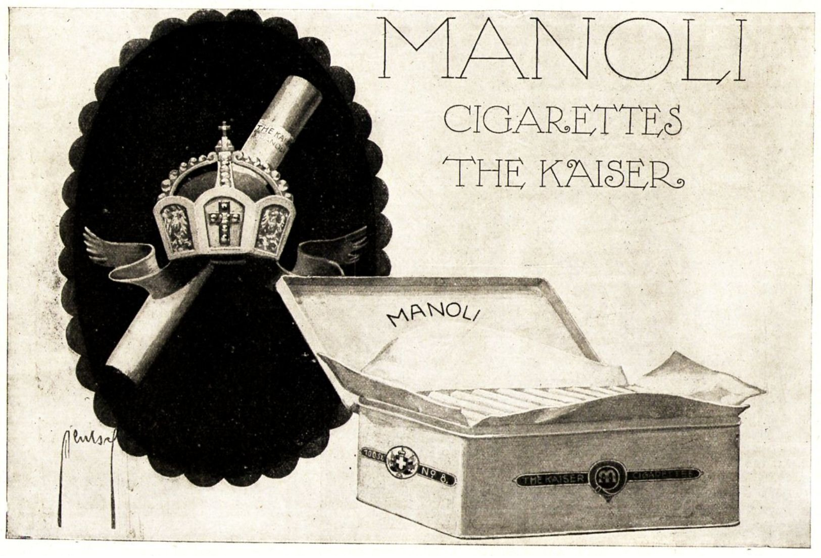 Original-Werbung/ Anzeige 1913 - MANOLI CIGARETTEN - Ca. 210 X 130 Mm - Werbung