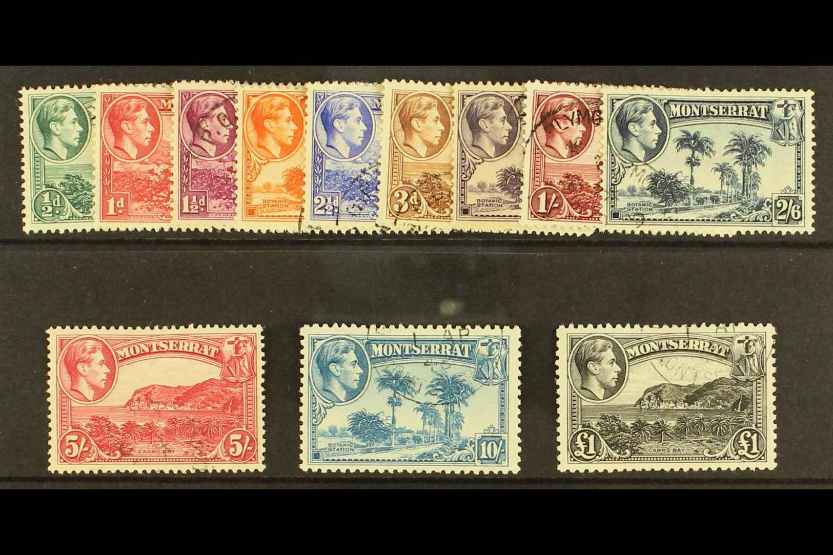 1938-48 Complete Definitive Set, SG 101a/112, Very Fine Used. (12 Stamps) For More Images, Please Visit Http://www.sanda - Montserrat