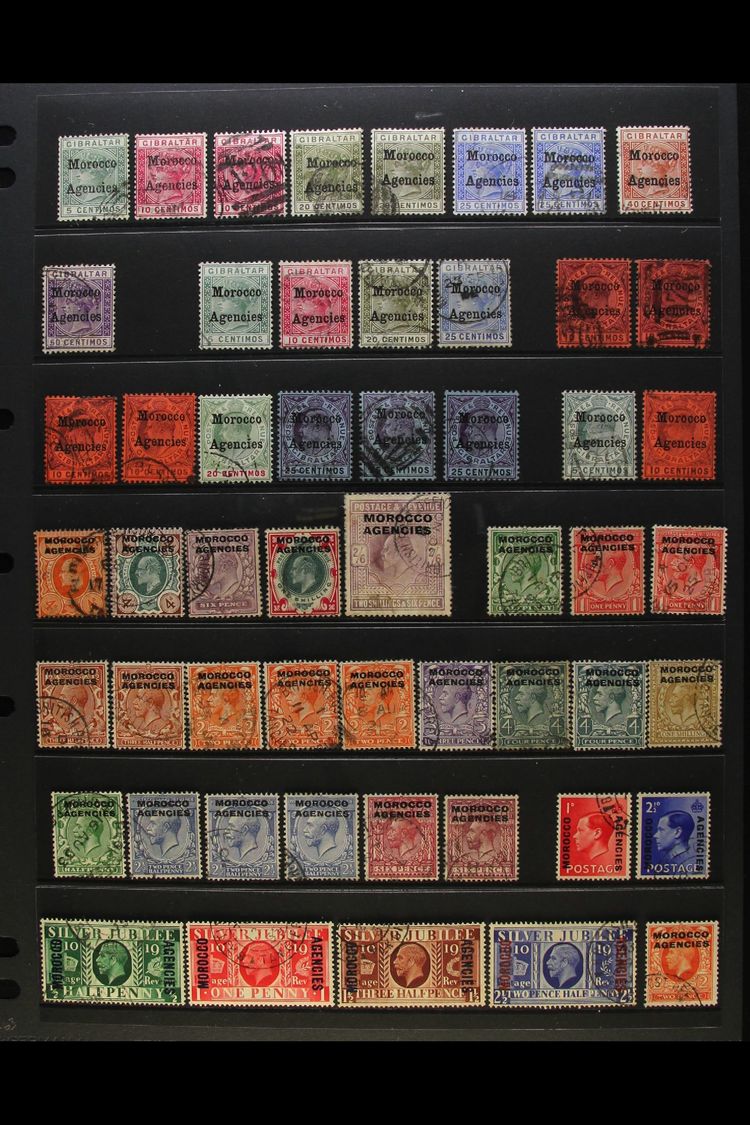 1898-1955 USED COLLECTION Presented On A Set Of Stock Pages. Includes Gibraltar Opt'd 1898-1900 To 50c, 1899 To 25c, KEV - Autres & Non Classés