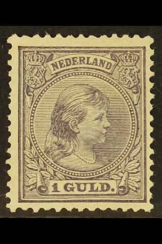 1891-94 1g Slate-violet (NVPH 44, SG 157), Mint, Hinge Thin And Slightly Short Perf At Left, But Fresh And Attractive.   - Other & Unclassified