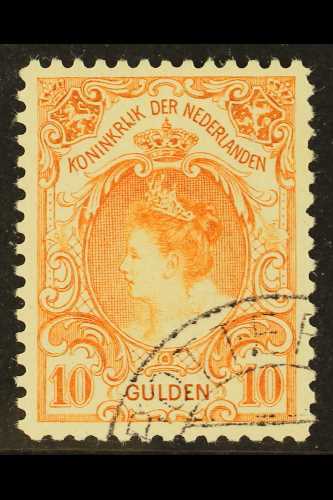 1905 Wilhelmina 10g Orange-red (NVPH 80, SG 198), Very Fine Used. Lovely! For More Images, Please Visit Http://www.sanda - Other & Unclassified