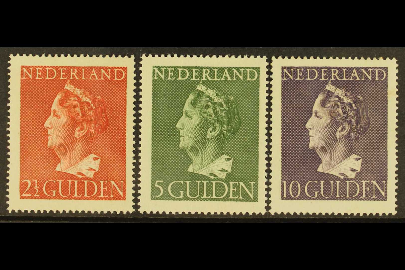 1946 Queen Wilhelmina 2½g, 5g And 10g (NVPH 347/49, SG 617/19), Very Fine Mint. (3 Stamps) For More Images, Please Visit - Other & Unclassified