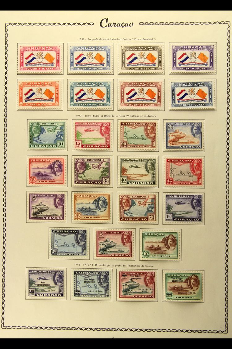 CURACAO 1929-46 FINE MINT AIR POST STAMPS. A Complete Collection For The Period On Printed Album Pages, NVPH LP1/LP68, I - Andere & Zonder Classificatie
