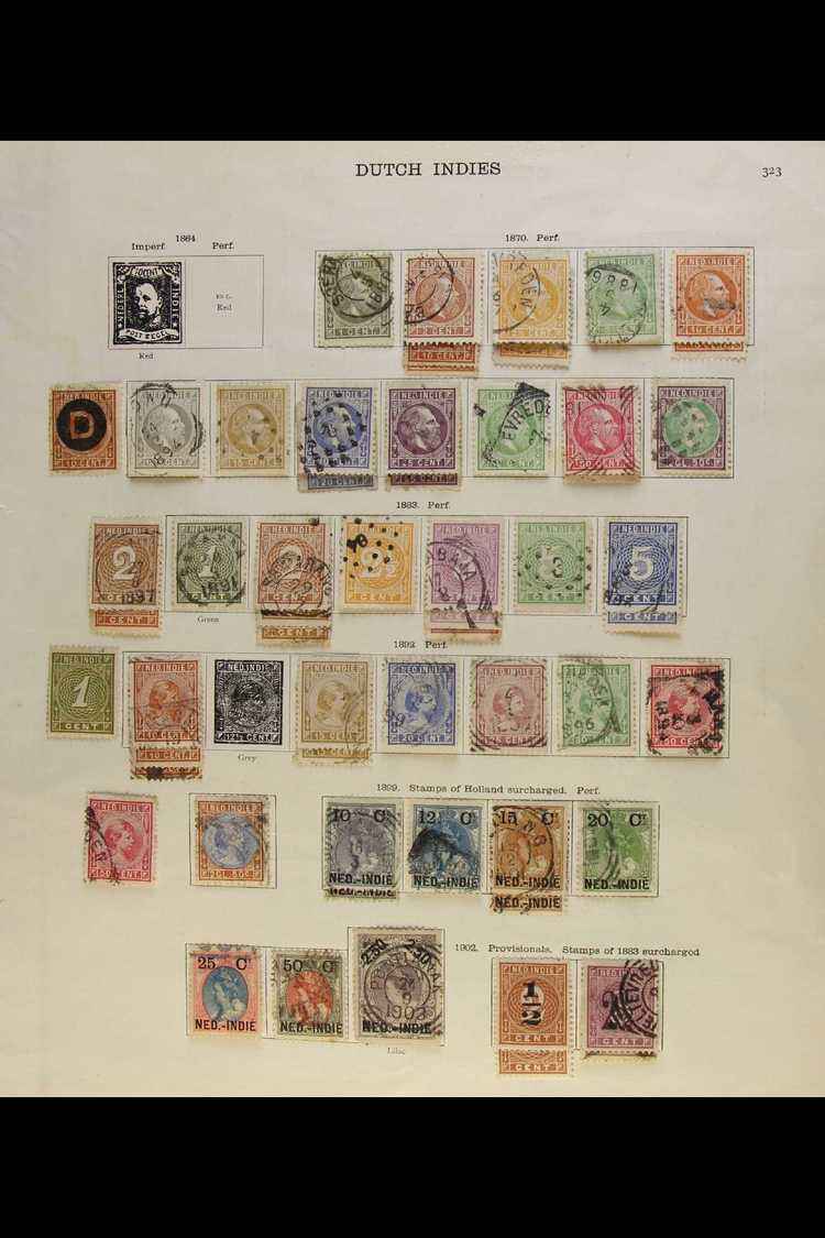 NETHERLANDS INDIES 1870-1935 OLD MOSTLY USED COLLECTION On Pages, Mainly All Different, Inc (all Used) 1870-88 To 2.50g, - Autres & Non Classés