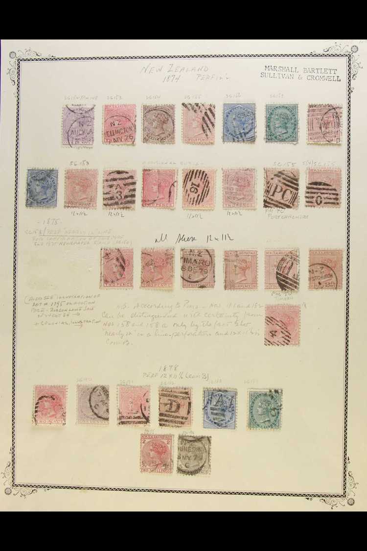 1874-1878 SIDEFACE ISSUES. USED COLLECTION With Shades, Perf Types & Postmark Interest Presented On Leaves, Inc 1874-78  - Autres & Non Classés