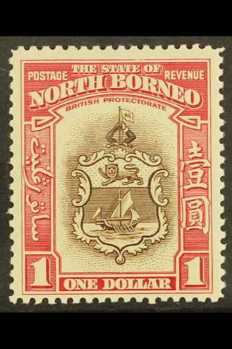 1939 $1 Brown & Carmine, SG 315, Fine Mint For More Images, Please Visit Http://www.sandafayre.com/itemdetails.aspx?s=60 - North Borneo (...-1963)