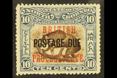 POSTAGE DUE 1902-12 10c Brown And Slate- Blue, SG D45, Fine Mint. For More Images, Please Visit Http://www.sandafayre.co - Bornéo Du Nord (...-1963)