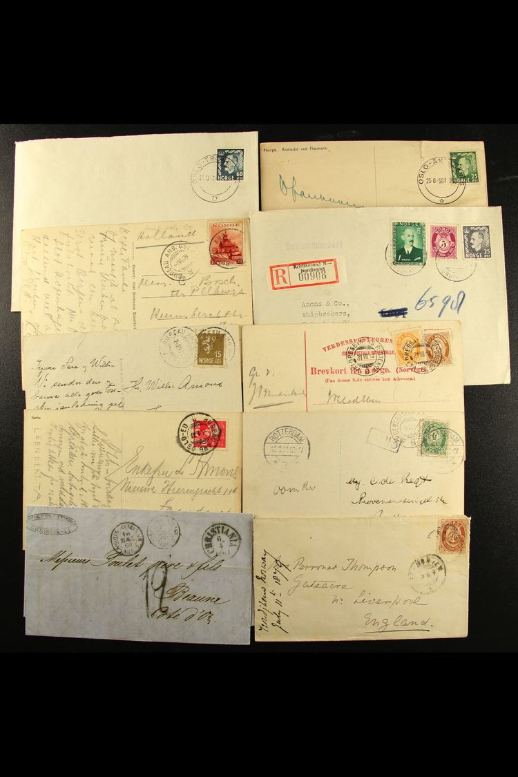 1860-1964 RAILWAY & TPO COVERS. An Interesting Group Of Covers & Cards, Inc 1860 Entire Letter To France With "Norwege Q - Andere & Zonder Classificatie