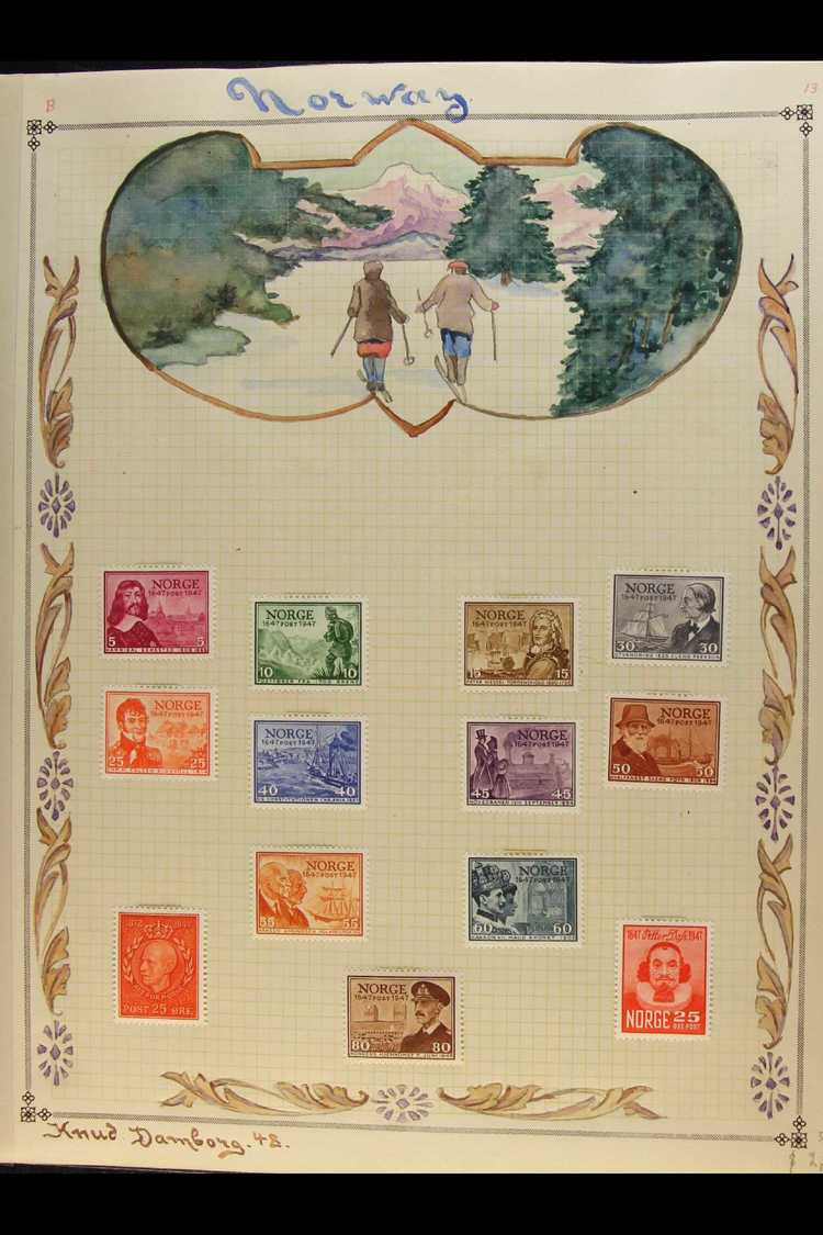 1947 - 1958 MINT COLLECTION Comprehensive Range Of Mint Sets On Gorgeous Hand Illustrated Pages With Scenes And Views Fr - Other & Unclassified