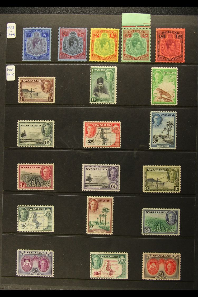 1934 - 1964 COMPLETE MINT COLLECTION Fresh Mint Collection Arranged On Hagner Pages Incl 1934 Geo V Set, 1938 Geo VI Set - Nyassaland (1907-1953)