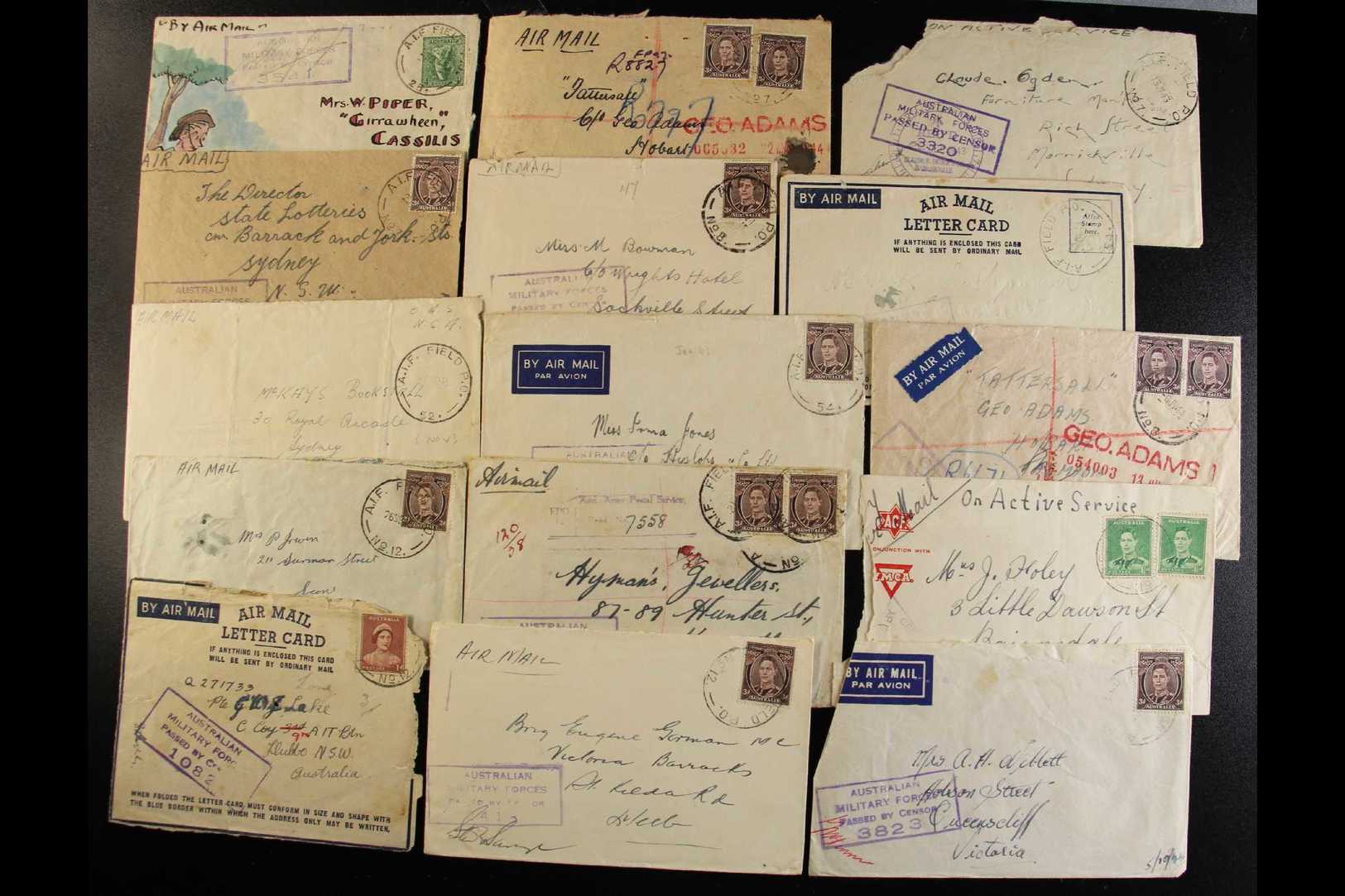 WW2 AUSTRALIAN FORCES - A.I.F. FIELD P.O. DATESTAMPS A Fine Collection Of Covers (couple Of Fronts) Back To Australia, B - Papouasie-Nouvelle-Guinée