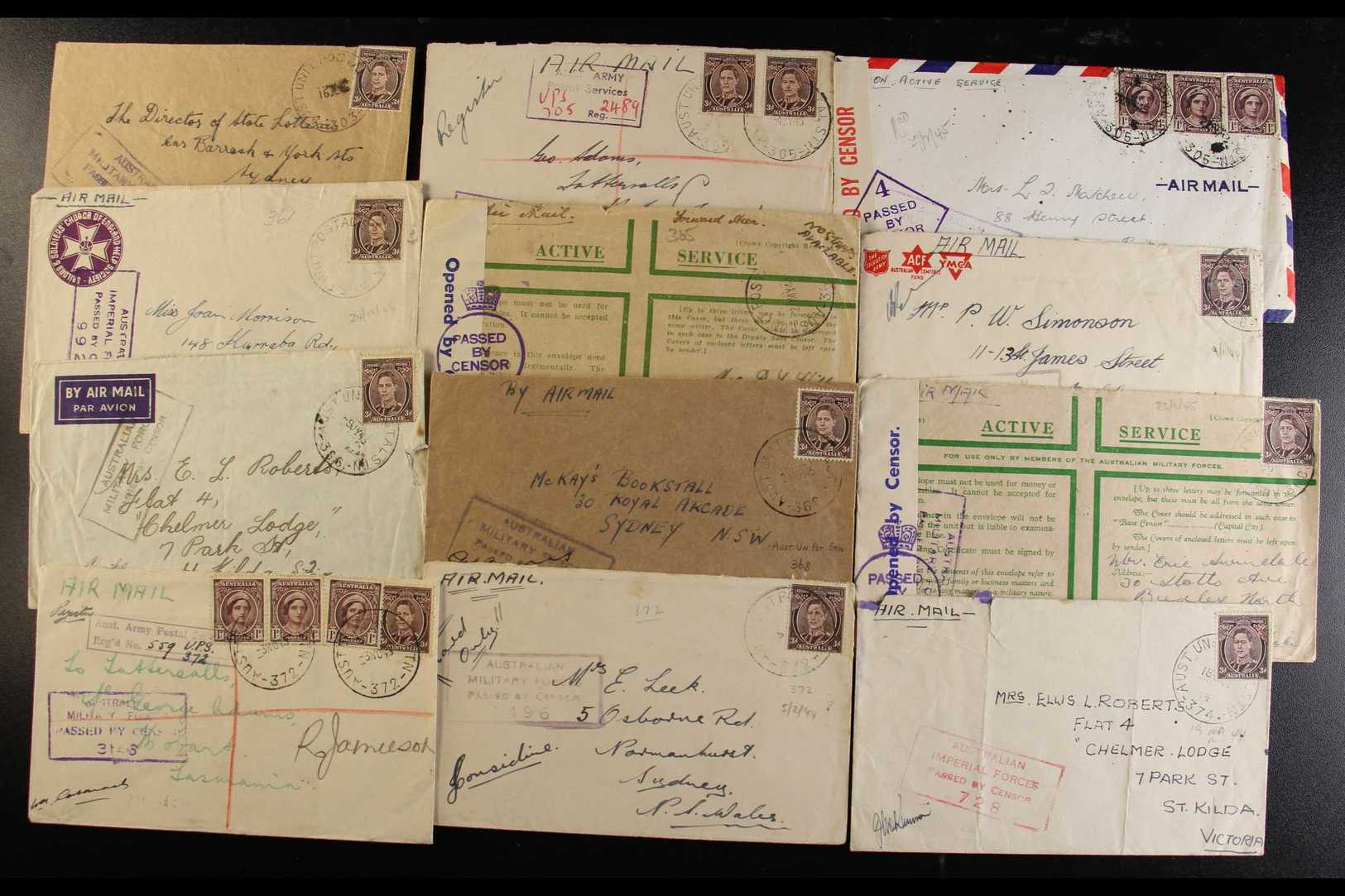 WW2 AUSTRALIAN FORCES - AUST UNIT POSTAL STN DATESTAMPS A Fine Collection Of Covers Back To Australia, Or One To NZ, Bea - Papoea-Nieuw-Guinea