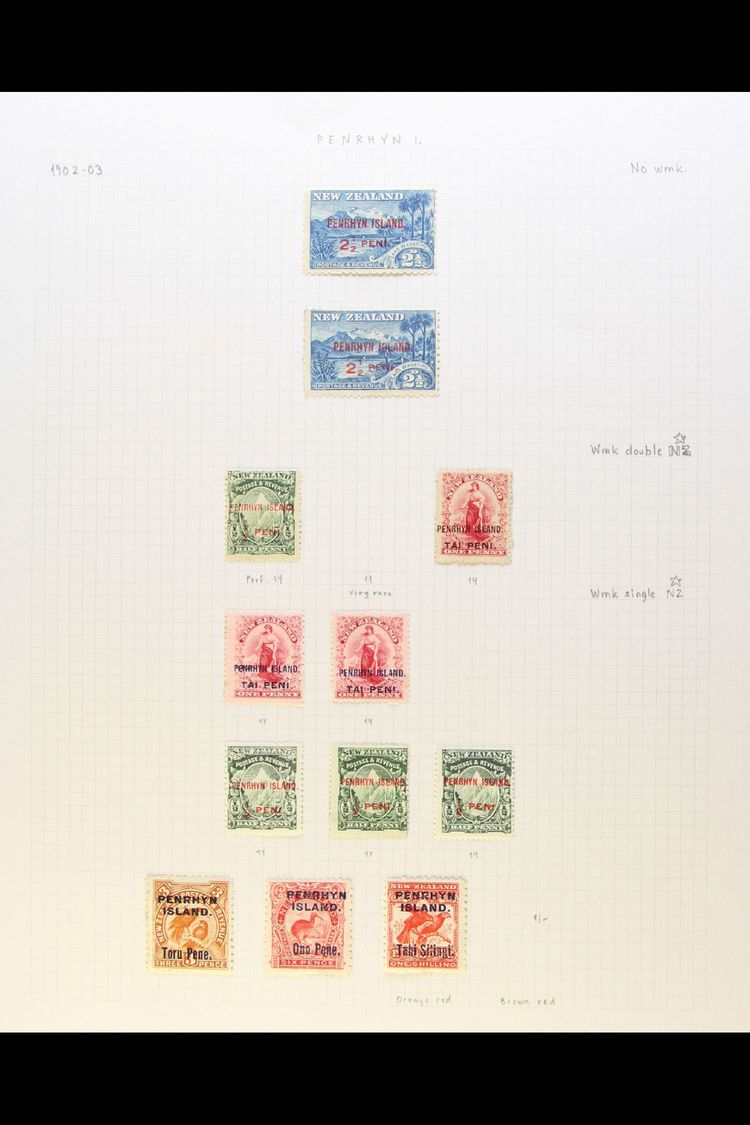 1902-1929 FINE MINT COLLECTION On Leaves, Inc 1902 To 2½d (x2), 1903 Set, 1914-15 Set, 1917-20 Recess Set With Most Perf - Penrhyn