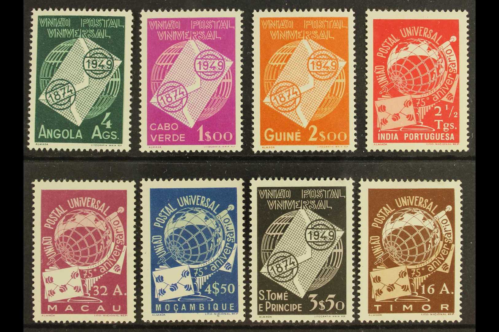 1949 U.P.U. Omnibus Issues From Each Colony, Very Fine Mint (8). For More Images, Please Visit Http://www.sandafayre.com - Autres & Non Classés