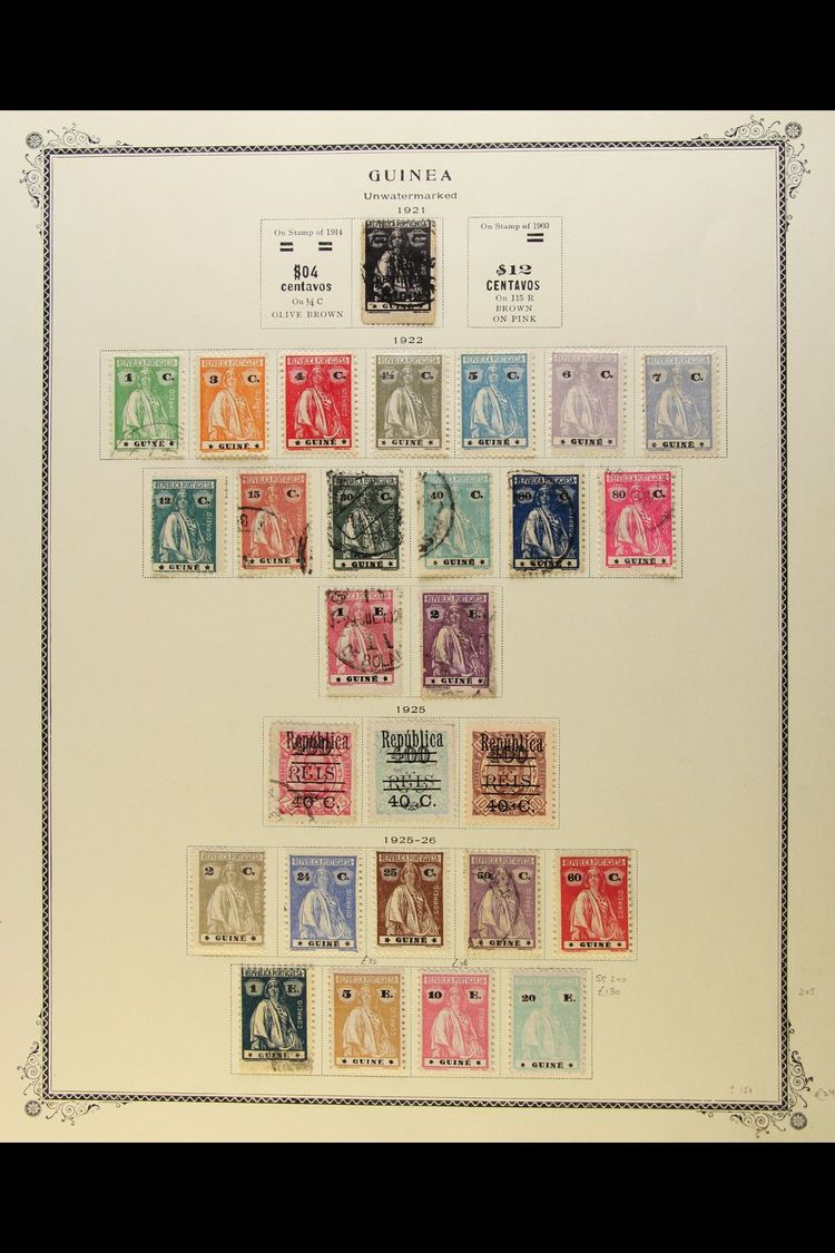 GUINEA 1911-1968 ALL DIFFERENT COLLECTION On Album Pages. An Extensive, Chiefly Used Collection That Includes 1911 "Repu - Other & Unclassified