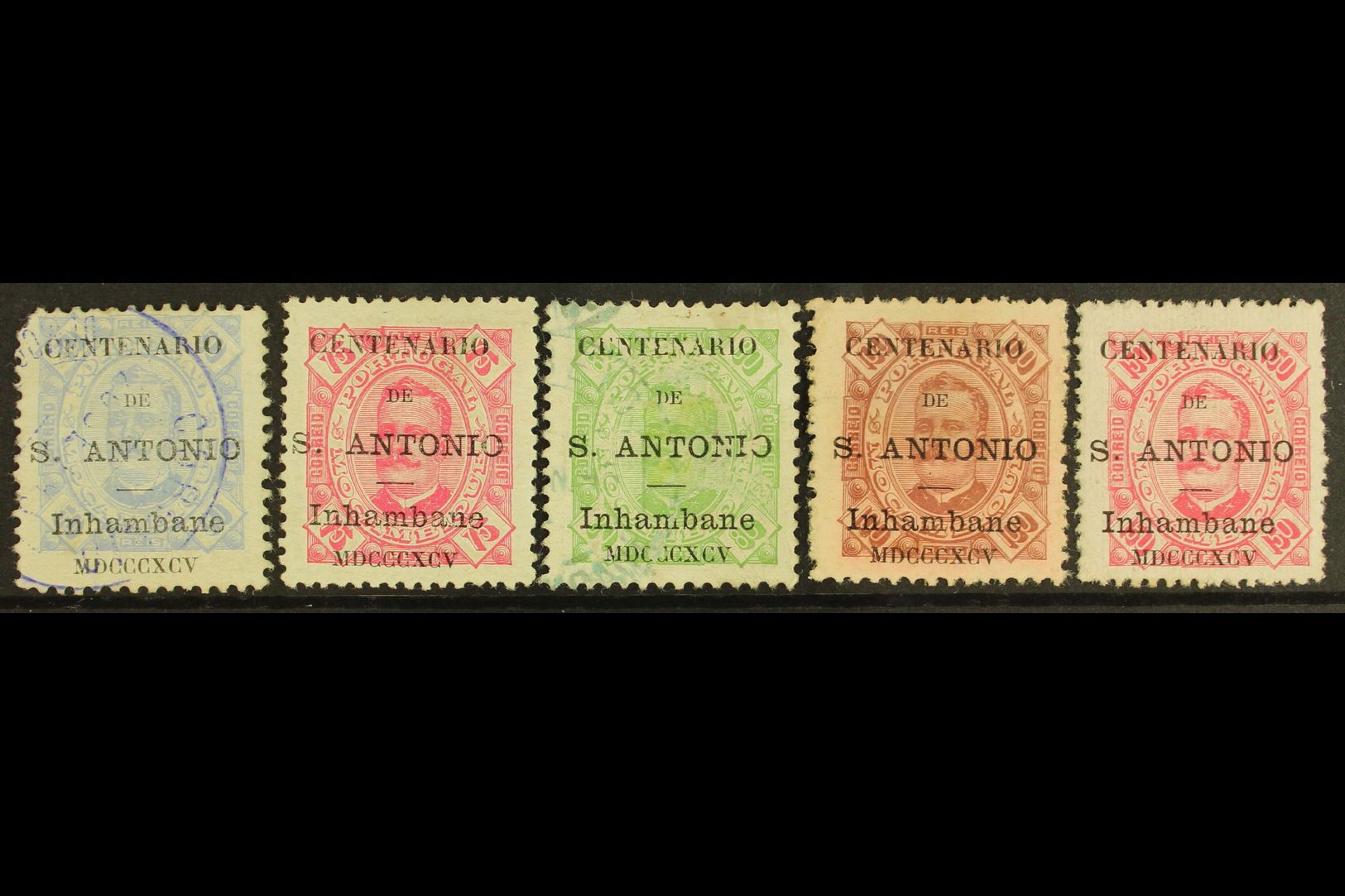 INHAMBANE 1895 St Anthony Opts On Carlos Types Complete Basic Set With Perf 11½ 50r Used, 80r Used, And 100r Mint, Plus  - Autres & Non Classés